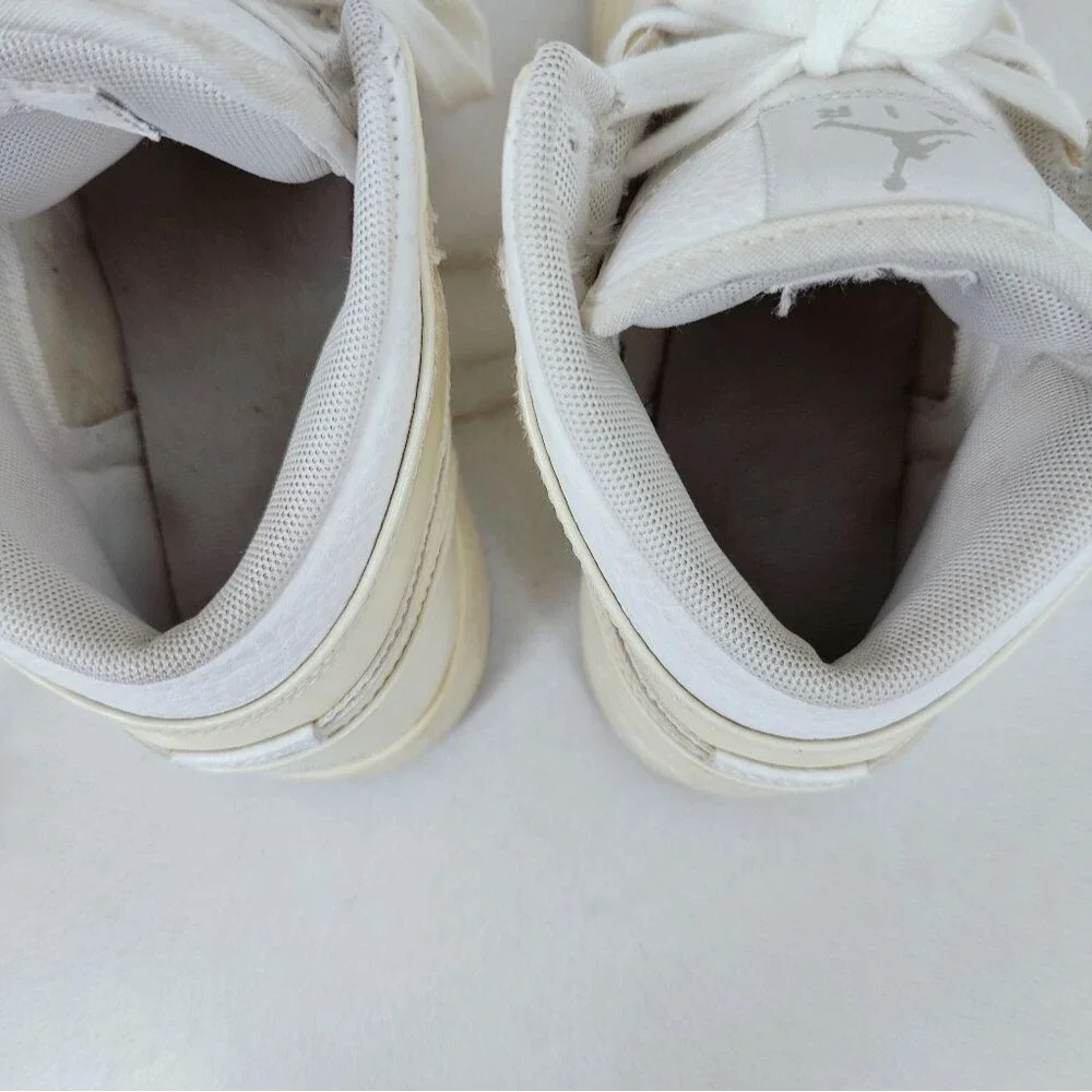 Nike Kids' Air Jordan 1 Retro Phat Mid White Cream Basketball Sneakers, 5.5Y